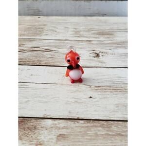 Handmade Glass Red Penguin Pendant (No Chain Included) New
